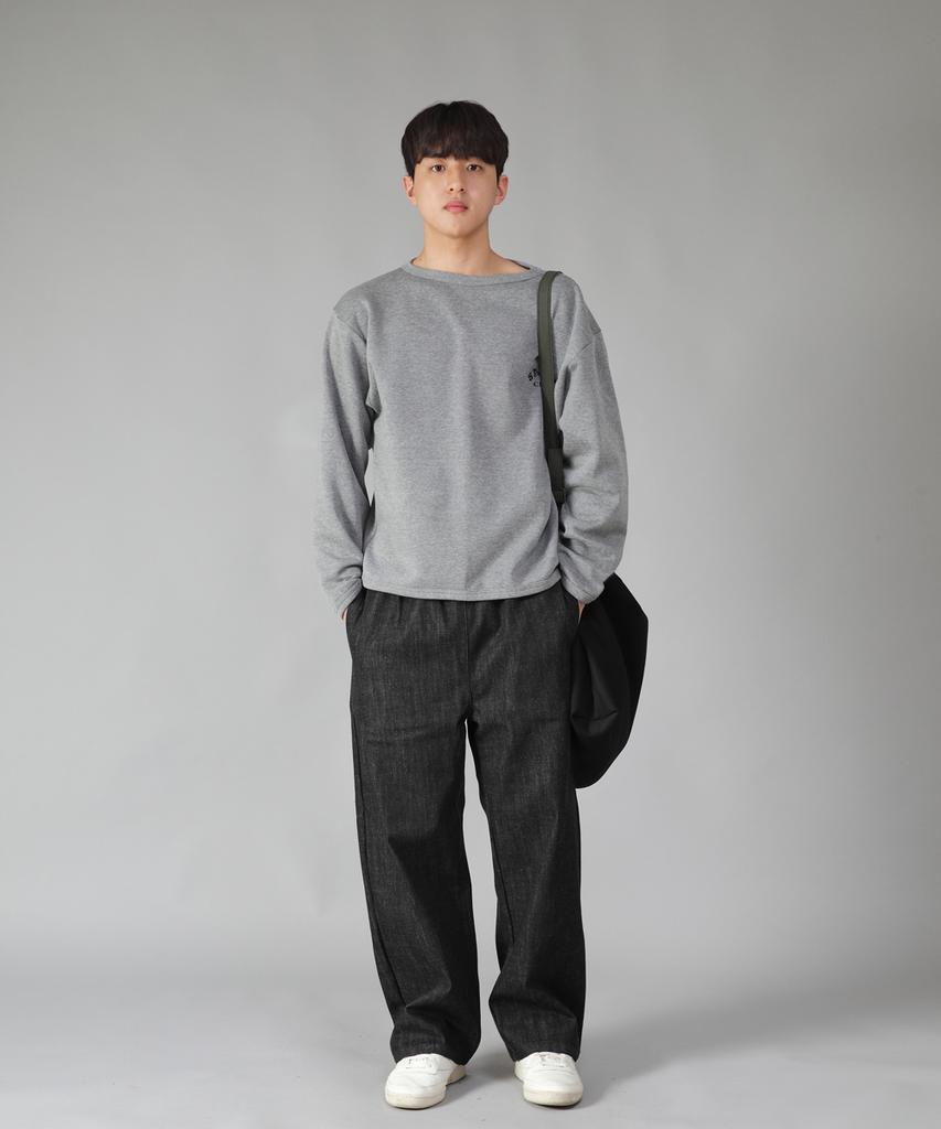 Seinteukeulu Широкие брюки Ex Wide Pants Exw-347 Черный деним Bks
