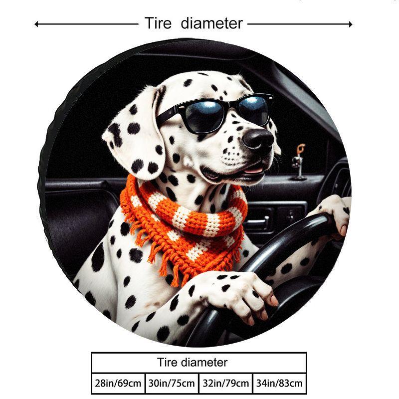 Fit Spotted Dog Tire Cover Compatible For - & Dustproof Sunproof Car Spare Wheel Cover, Durable Polyester Canine For Outdoor Tra
