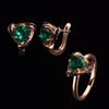 925 Sterling Silver Ring Clasp Earrings Created Triangle 7.0mm Emerald Nano Fine Jewelry for Women's Daily Wear