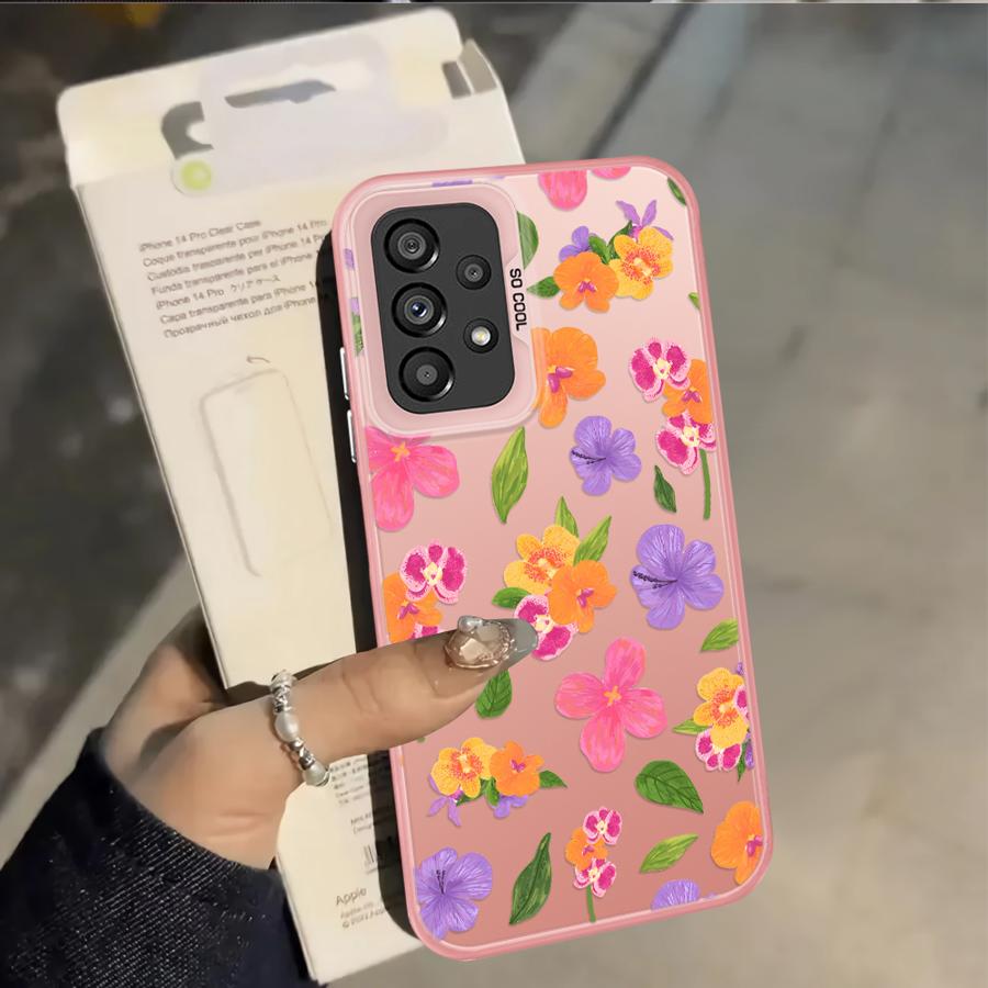 Чехол для Samsung Galaxy A06 A07 A03 A72 A50 A04 A05 A51 A52 A56 A54 A71 A10 A20 Задняя крышка телефона Фрукты Цветы