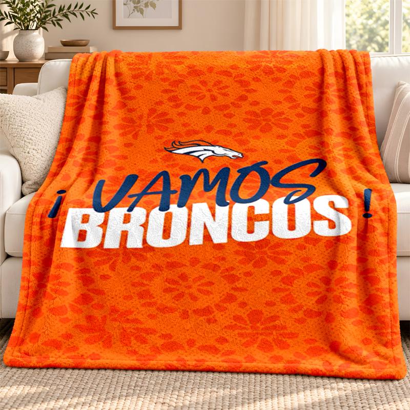 Denver Broncos blanket Flannel Blanket Soft Cozy Plush Throw for Sofa Bed Lightweight Home Decoration Outdoor camping