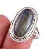 Натуральный лабрадорит драгоценный камень 925 цельное серебро ювелирное изделие кольцо размер 9 г3S87