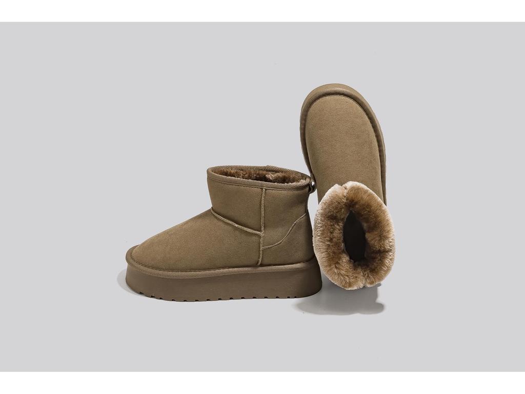 Women's Winter Warm Cotton Platform Snow Boots, Plus Velvet Ankle Boots, Non-Slip Versatile Style