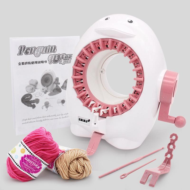 22/32/40 Needles Smart Weaving Round Loom,Knitting Board Rotating Double Knit,Loom Machine Kit for Adults/Kids DIY Knit Scarf Hat Sock