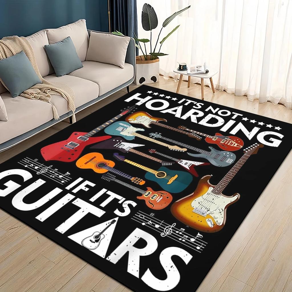 3D Ретро лого Fender Гитарные Инструменты Музыка Ковер Коврик для Гостиной Спальни Дома Декорация Дивана, Детский Нескользящий Напольный Коврик