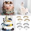 Frosted Gold and Silver Wishing Ball Cake Ornaments - Set of 5