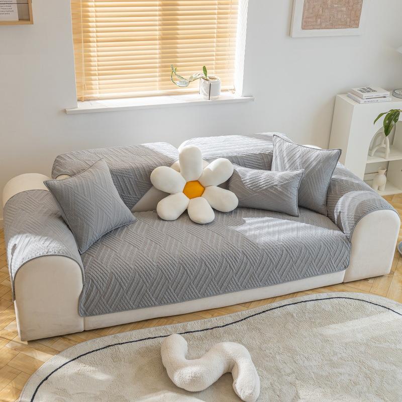 Четыре сезона универсальная стеганая диванная подушка из высокотемпературного хлопка, современная простая однотонная кожаная диванная подушка, полотенце