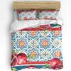 Summer Fruit Red Pomegranate Green Leaf Duvet Cover With Pillow Case Custom 3pcs Bedding Set Quilt Cover Double Bed Home Textile