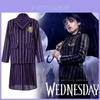 Костюм Уэнсдей Аддамс для девочек из полиэстера Хэллоуин Косплей Ролевая игра