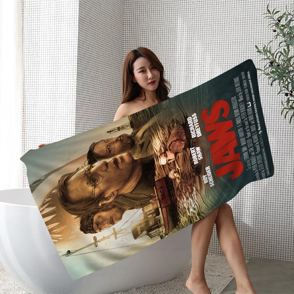 Classic Movies JAWS Movie Big Microfiber Beach Towels Quick Dry Towel Sand Beach Towels Pool Towel for Travel Swim Pool Yoga