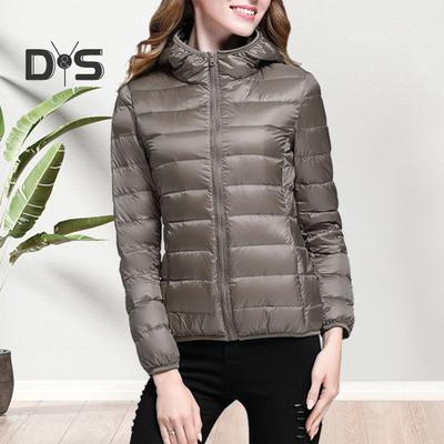 Женская зимняя куртка-пуховик с капюшоном и карманами на молнии, однотонная укороченная куртка с длинными рукавами и подкладкой на молнии