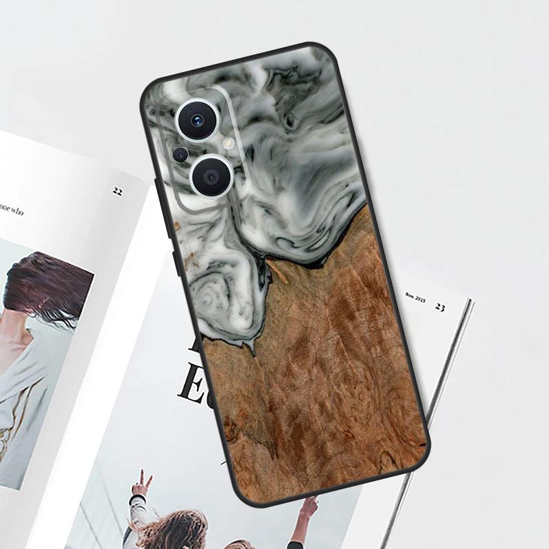 Гибридный чехол из дерева и смолы для OPPO Find X9 X5 X6 X8 Pro OPPO Reno 12F 14F 13F 11F 10 12 13 14 Pro 7 8 Lite