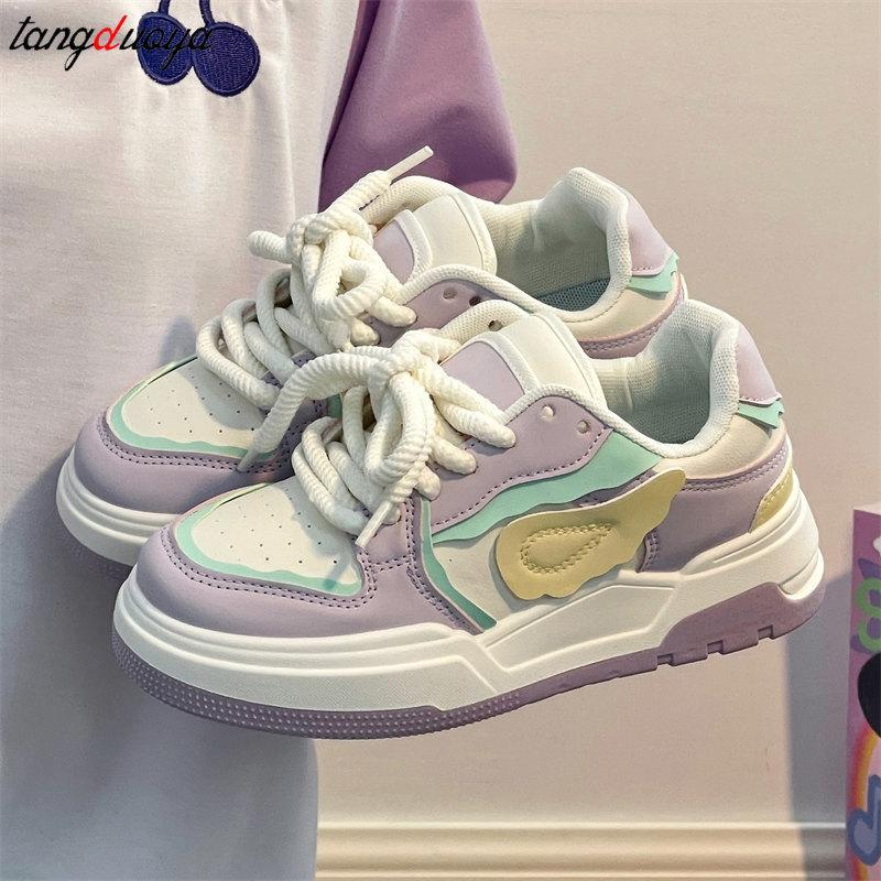 Platform Sneakers Women Kawaii College Style Vulcanized Shoes Brand Designer Skateboard Shoes Women Korean Trend Casual Shoes