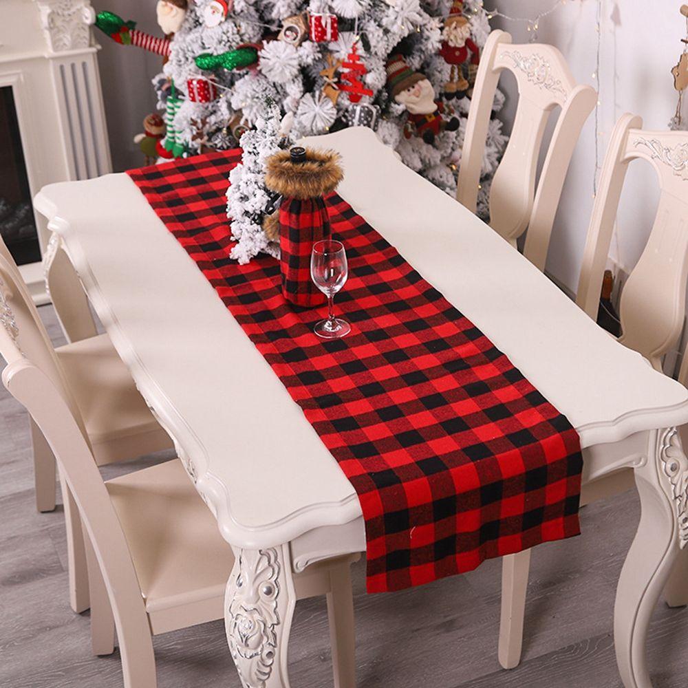 Christmas Christmas Tree Christmas Decoration Tablecloth Plaid Table Runner Christmas Table Runner