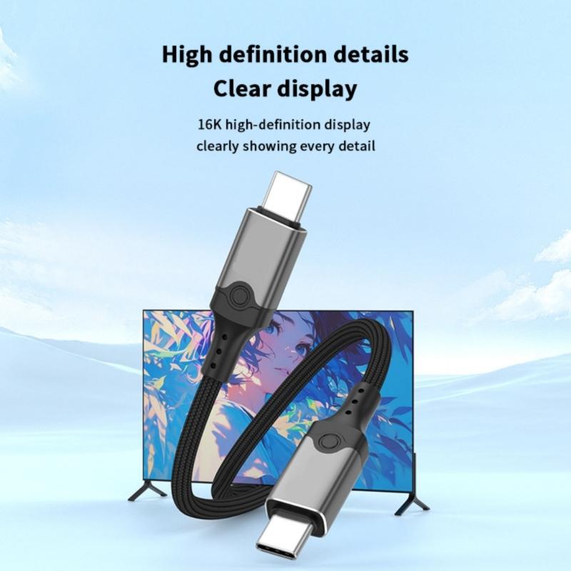 USB5.0 USB C на USB C Кабель 80 Гбит/с 16K@60 Гц 240 Вт Быстрая Зарядка USB C Дата Кабель Видео Кабель для Смартфона Ноутбуков
