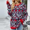 Christmas Deer Sweater for Women Loose Round Neck Long Sleeves