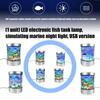 Cylindrical LED Simulation Aquarium Night Light Artificial Ocean Fish Tank Decor Lamp Mini Desktop Decorative Atmosphere Light