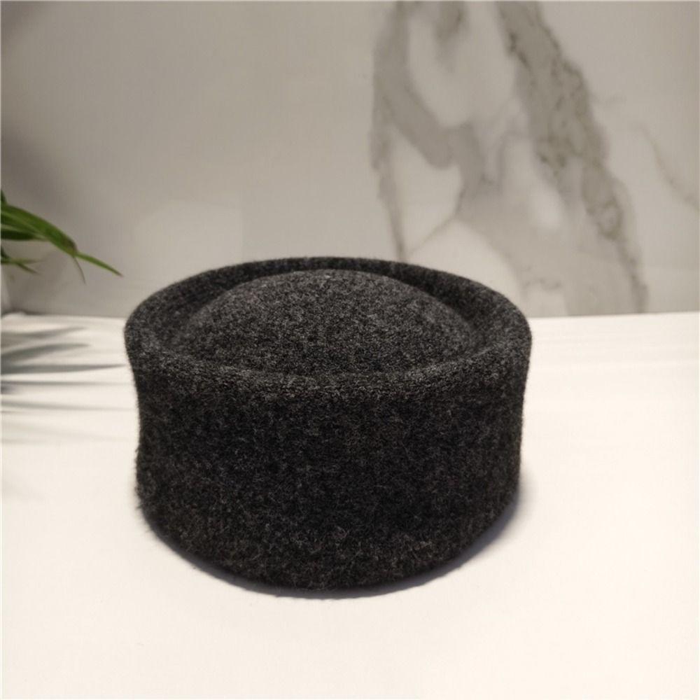 French Style Pillbox Hat Fedoras Airline Stewardess Caps Vintage Formal Hat Women