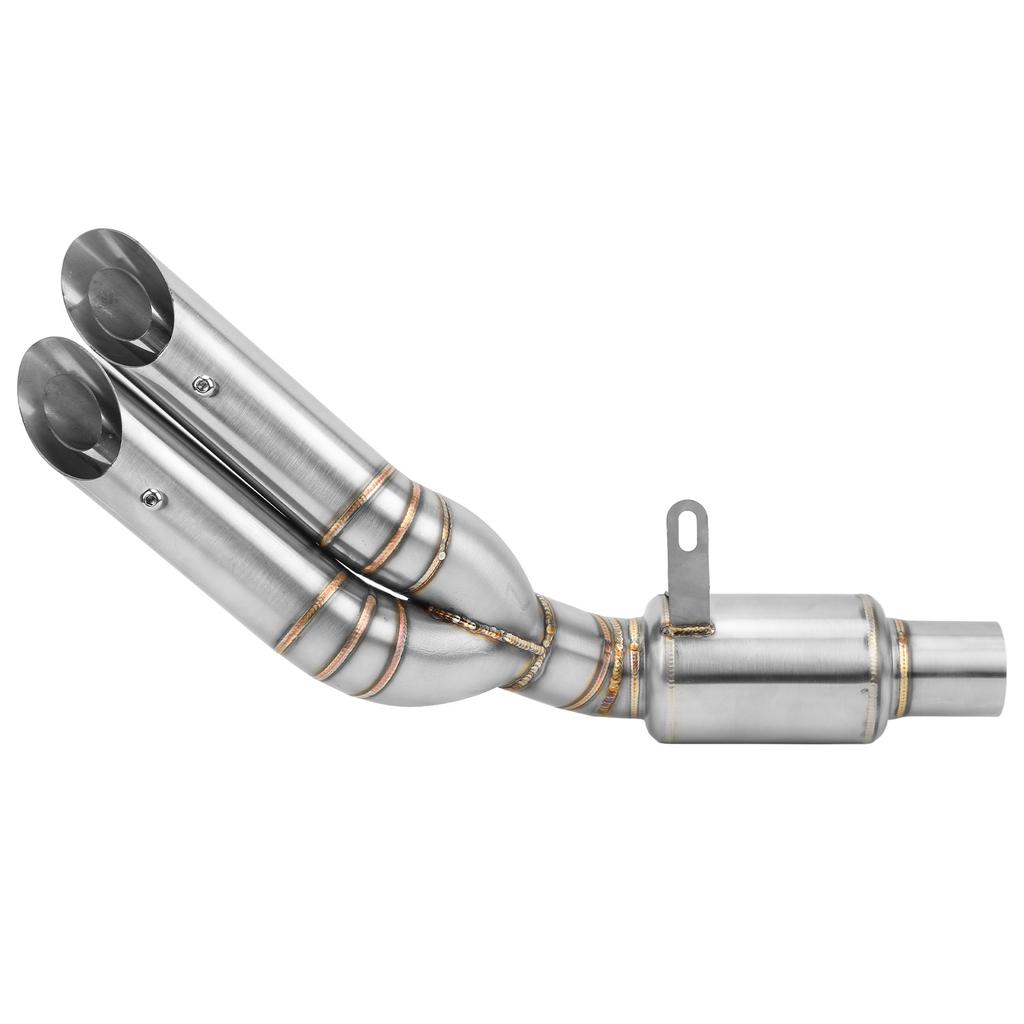 Выхлопная труба среднего звена мотоцикла Двухотверстий глушитель Нержавеющая сталь Замена для Z800