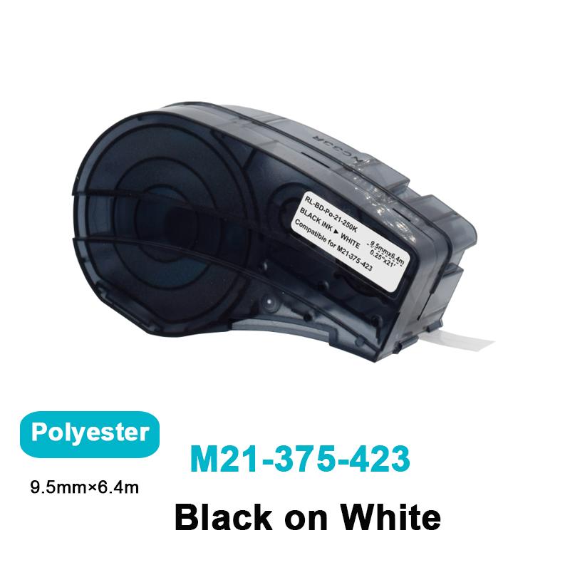 1PK M21-375-595/M21-750-430/M21-750-7425 Black On WhiteCompatible BRADY BMP21 PLUS Handheld Label Printer Self-Laminating Vinyl