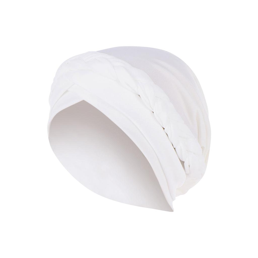 Monochrome Single Braid Headband Cap, Milk Silk Indian Headband Cap