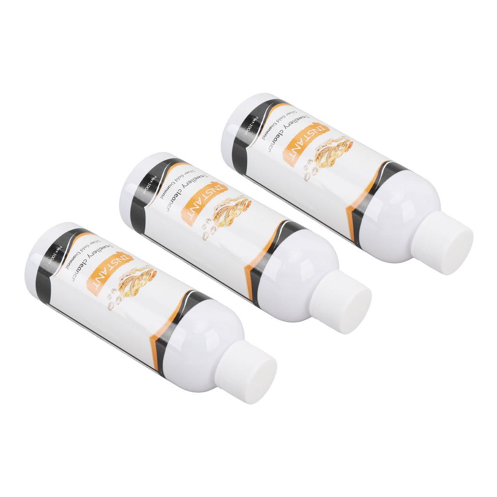 3 Bottles 100ml Jewelry Cleaner Liquid Surface Care Solution Decontamination Cleaning Agent for