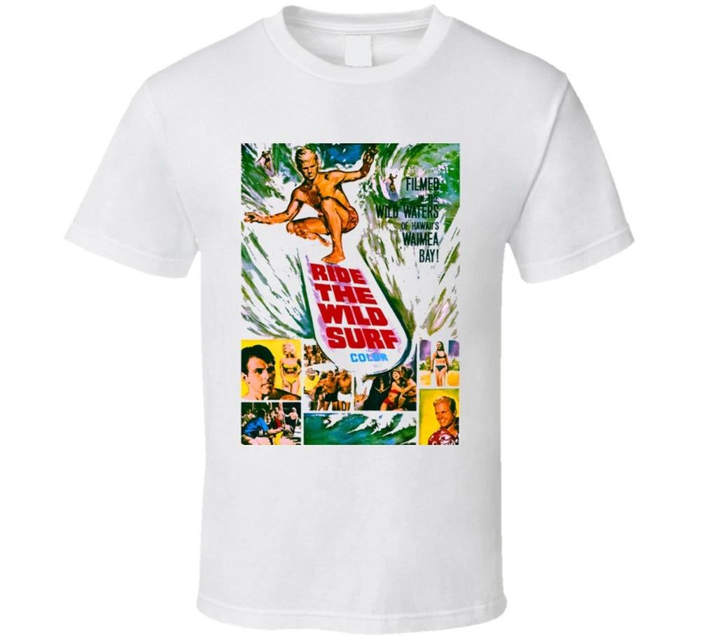 Retro Vintage T-shirt Tops Tees Unisex Ride The Wild Surf Cult Surfing Film 1960s Surfer Gift Men