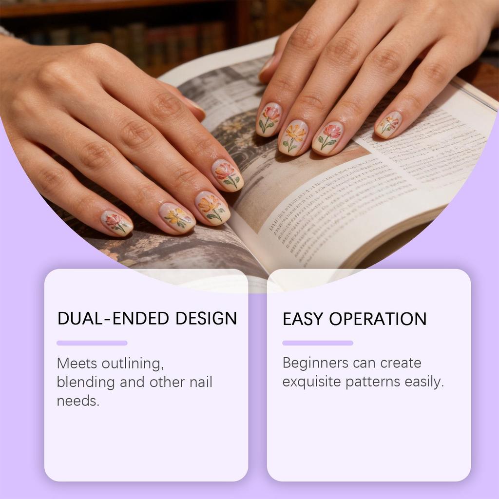 Nymixa Multi-Color Double-Ended Nail Art Pen Set - DIY Tools for Easy, Vibrant Outlining and Painting.