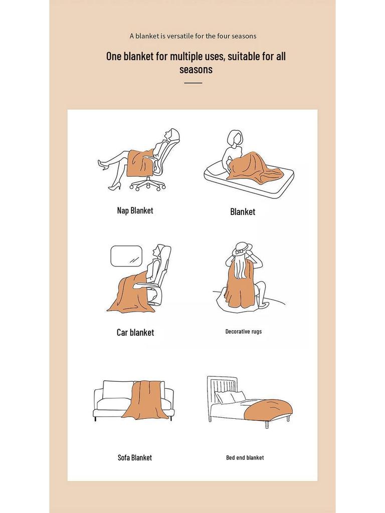 Плюшевое одеяло из толстого искусственного кроличьего меха с широким рубчатым сетчатым узором для перерыва на обед или использования под кондиционером