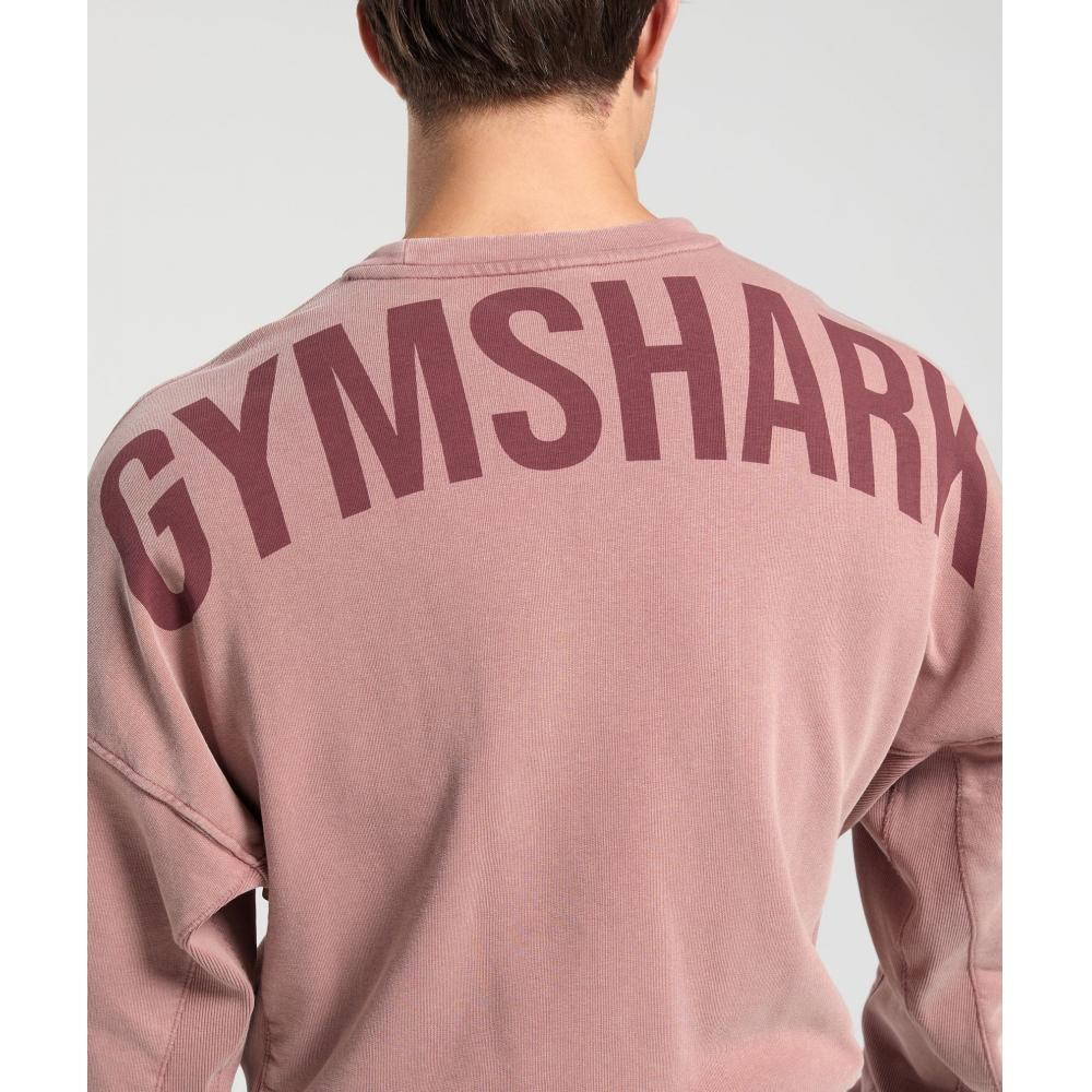 Gymshark Power Washed Crew Brick Brown A2a8c Ncrq