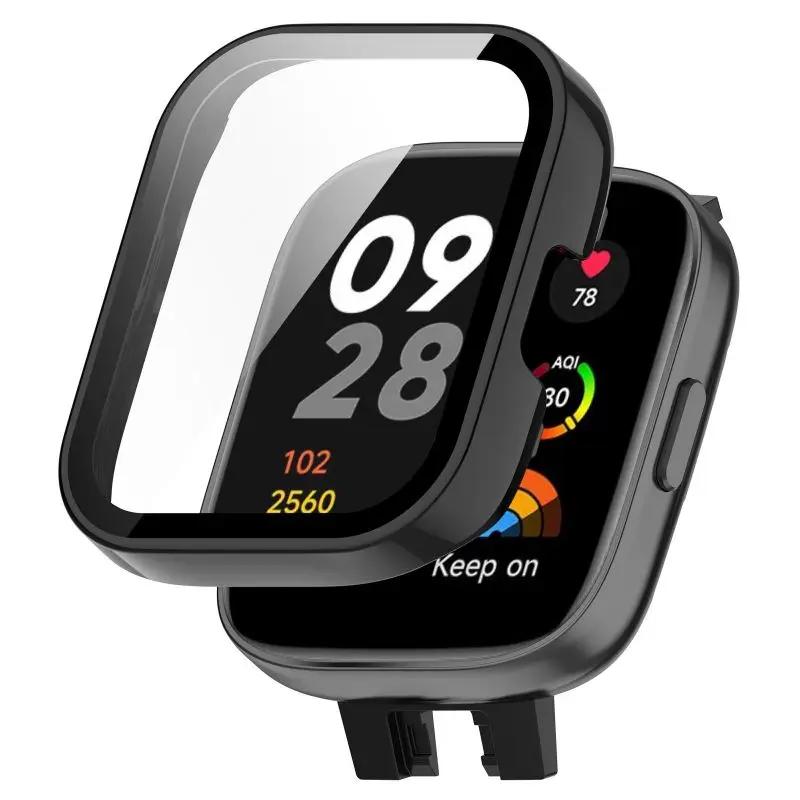 Закаленный стеклянный чехол для Redmi Watch 3/3 Lite/3 Active Smart Watch Strap Bumper Cover Screen Protector для Xiaomi Redmi Watch3