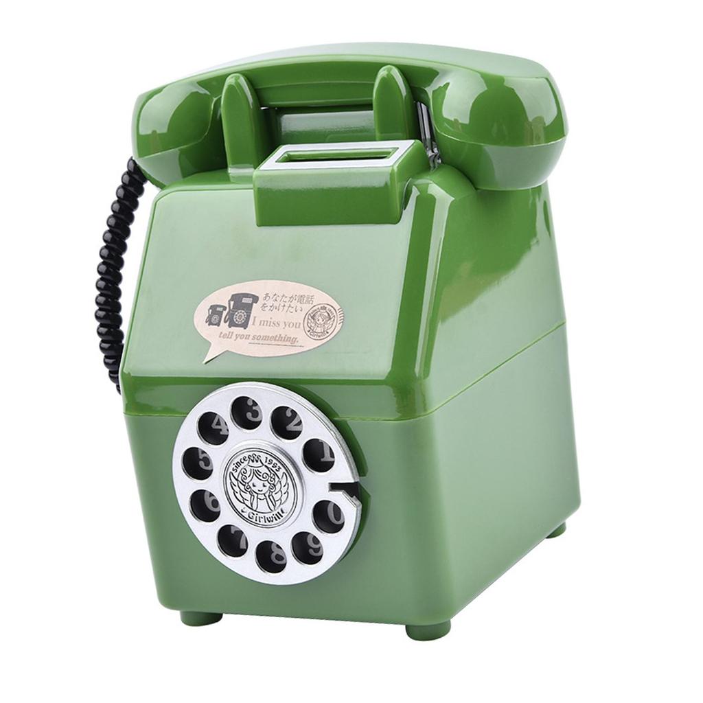 Telephone Piggy Bank Decorative Figurine for Living Room Adult Kids Cabinet