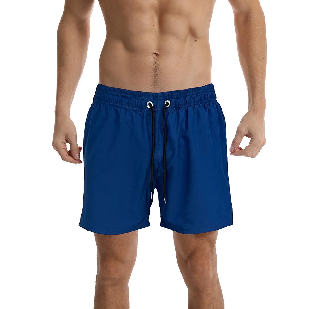 Men's Quick-Dry Stretch Casual Sport Shorts - Solid Color, Summer 2025, Four-Way Stretch, Beach-Ready, Loose Fit