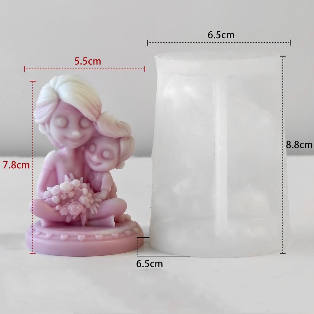 Mother's Day Aroma Candle Silicone Mold DIY Drip Plaster Diffuser Stone Ornament Silicone Mold Handmade Gifts for Mother's Day