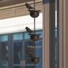 8 Feet Bronze Decorative Bird Rain Chain for Outdoor Gardens and Courtyards Featuring 8 Stylish Cups for Water Catching