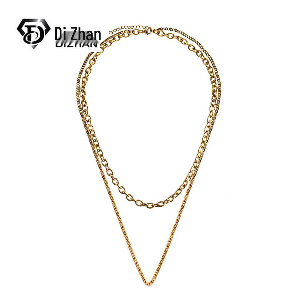 Elegant Double Layer Stainless Steel Christmas Necklace for Women