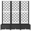Vidaxl Donica Ogrodowa Z Kratką, Czarna, 120X40X121,5 Cm, Pp
