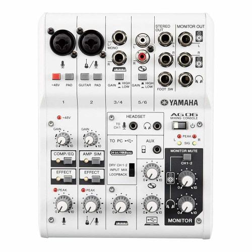 Refurbished Yamaha AG06 6-Channel Webcasting Mixer/Audio Interface with Convenient Features for Internet Streaming and Compatible with Cubasis LE Musi