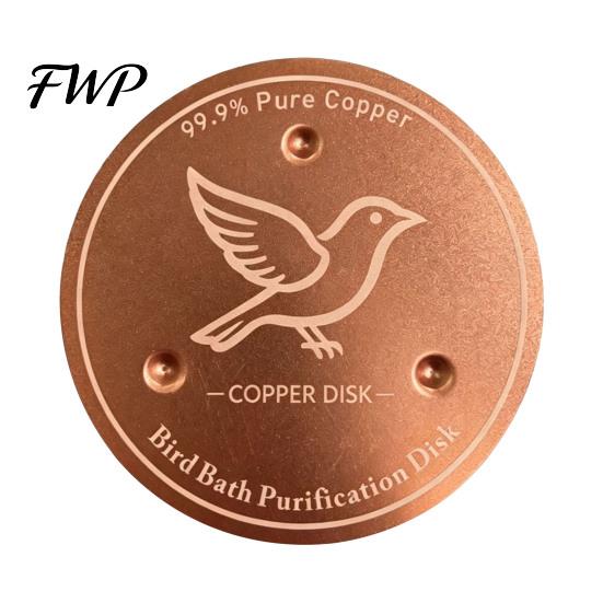 Water Purification Disc for Birds Bird Bath Copper Disc, Purifier Pure 3 Point Ion Support, 4 Inch Outdoor Garden Algae Inhibitor Baths