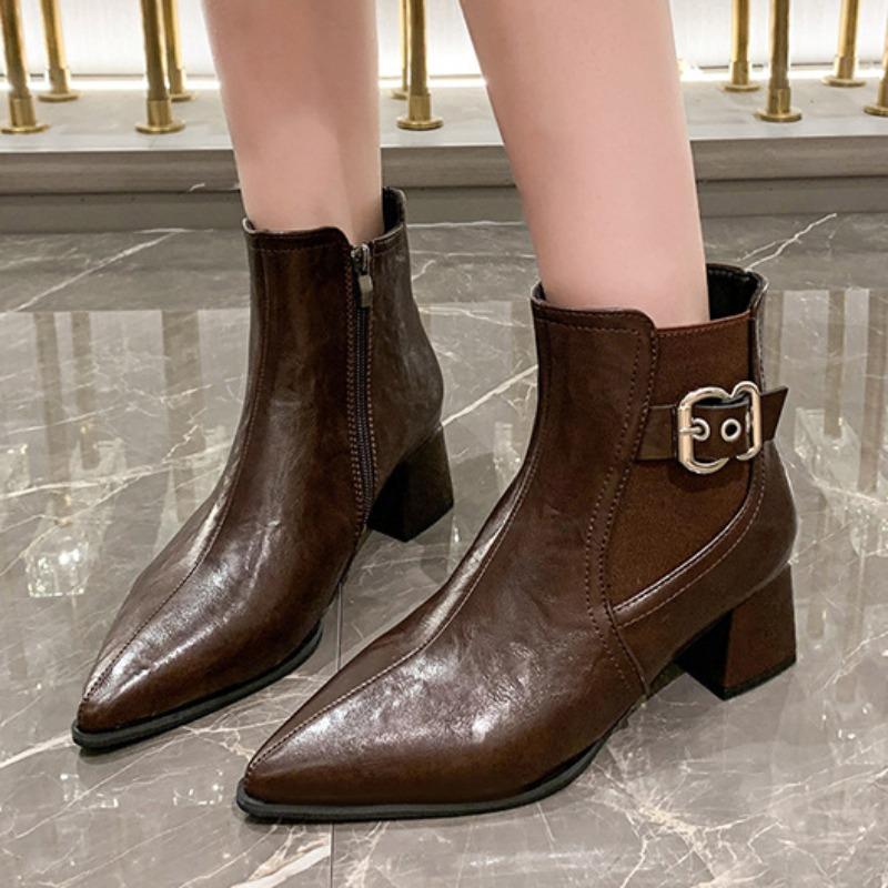 Модные ретро-модные ботинки челси с пряжкой на ремне для женщин, осенне-зимняя женская обувь на мягкой подошве, дизайнерские ботильоны большого размера для женщин