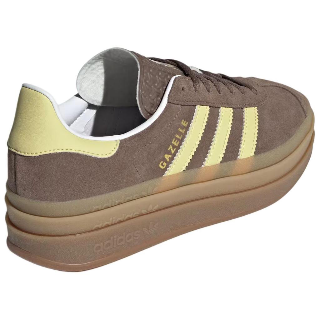 Adidas Gazelle Bold Earth Strata Powder Yellow женские кроссовки коричневые облачно-белые JI2697