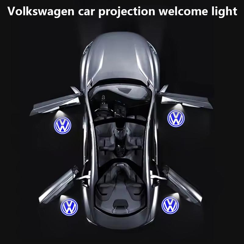 2Pcs For VW Touareg Passat B6 B7 B8 B9 Golf MK6 MK7 Jetta GTI R LED Car Door Projector Welcome Ghost Shadow Light AccessoriesKD4