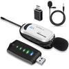 Беспроводной USB-микрофон Беспроводной микрофон Alvoxcon Беспроводной штыревой микрофон с разъемом для наушников Микрофон с зажимом для ПК Микрофон UHF для записи и видеосъемки