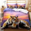 Tiger Duvet Cover Set Twin for Boys Men Wild Animal Printed Bedding Set Animal Polyester Comforter Cover Double Queen King Size