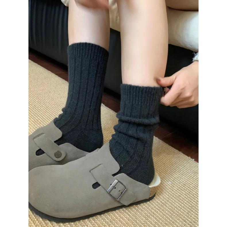 New Winter Cashmere Wool Women Socks Casual Japanese Fashion Solid Color Thicker Long Sock Girls Thermal Warm Crew Sock