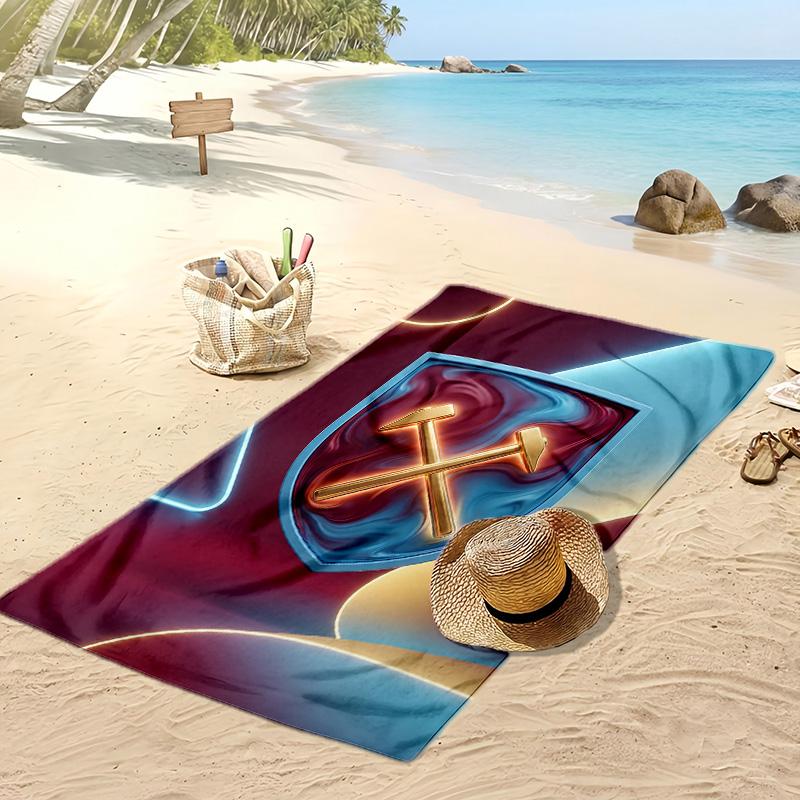 Пляжное полотенце West Ham United Football Print, Большое мягкое быстросохнущее полотенце для пляжа, кемпинга, плавания