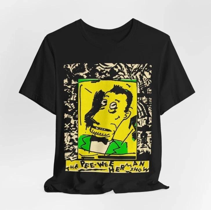 HOT NEW Pee Wee Herman BLACK T-shirt short sleeve All sizes S-3XL