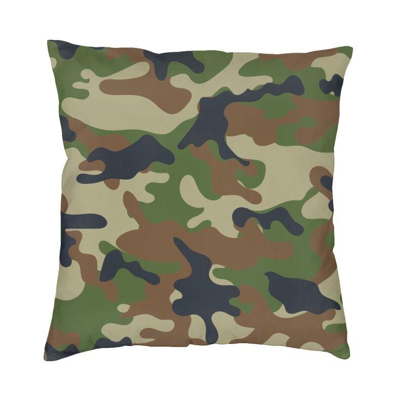 US Military Woodland Camo Pattern Cushion Covers xcm Velvet Camouflage Pillow Case Sofa Pillowcase Living Room Decoration