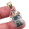 Natural Green Pietersite Gemstone 925 Solid Silver Two Tone Pendant 1.50'' N1F15