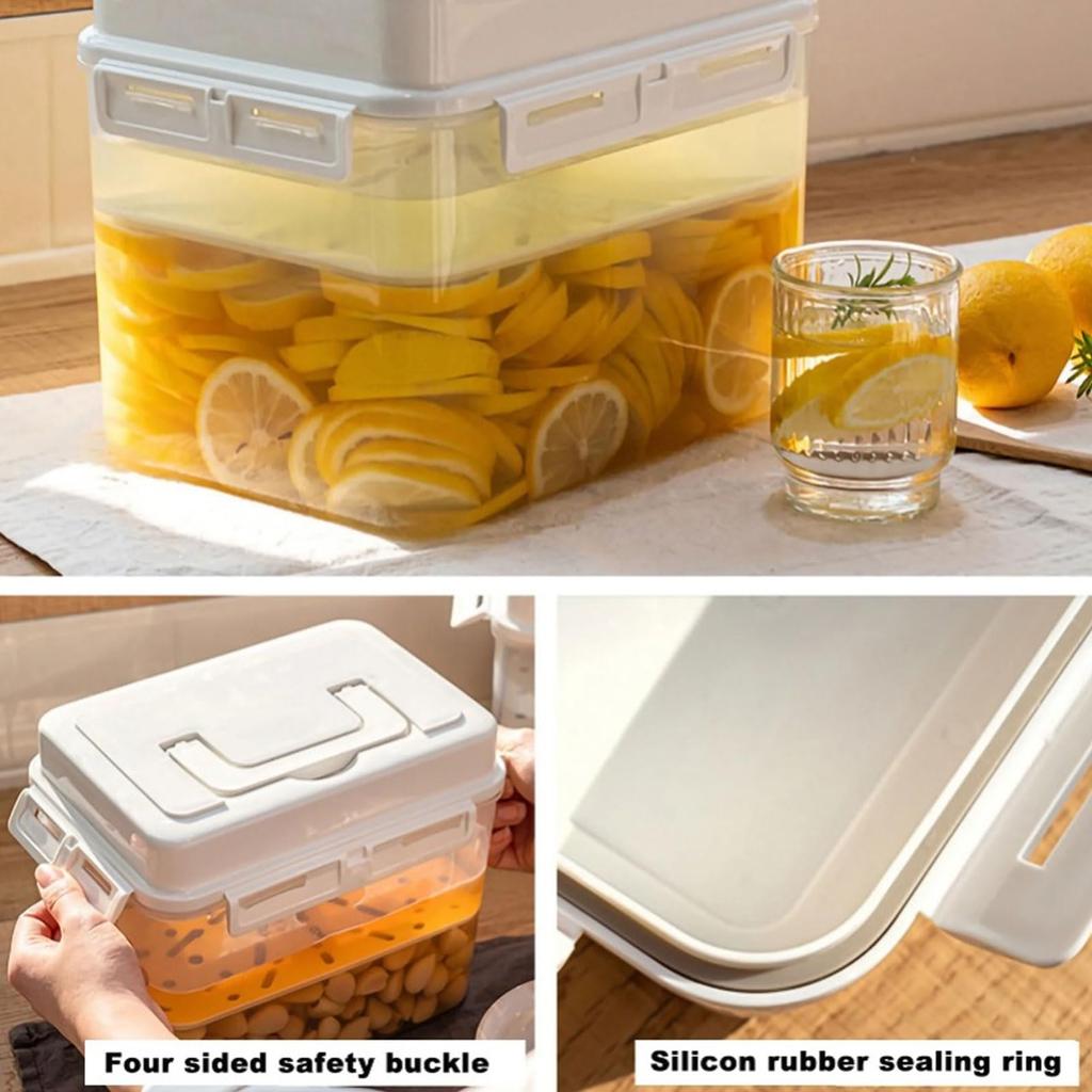 4L Pickle Kimchi Containers Press Plate Leakproof Airtight PP Storage Container with Handle
